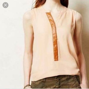 Anthro Tunic with Faux Leather Panel